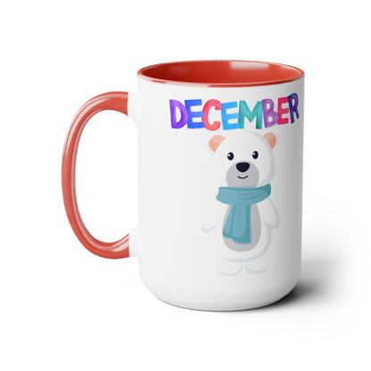 December Two-Tone Coffee Mugs, 15oz