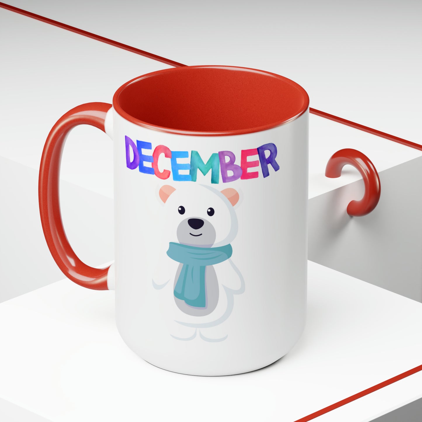 December Two-Tone Coffee Mugs, 15oz