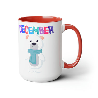 December Two-Tone Coffee Mugs, 15oz