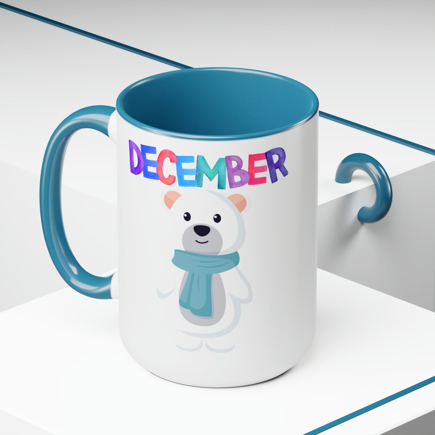 December Two-Tone Coffee Mugs, 15oz