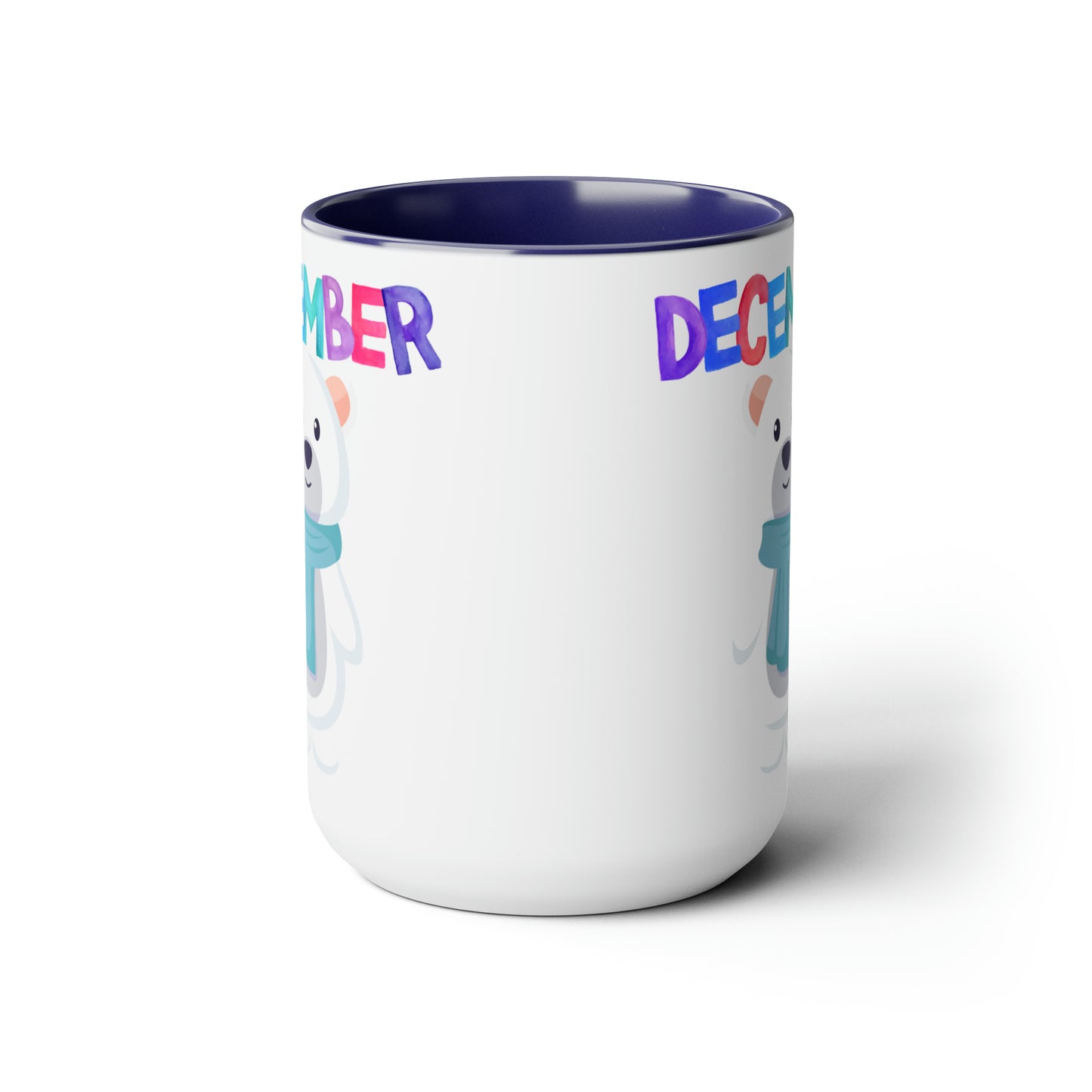 December Two-Tone Coffee Mugs, 15oz