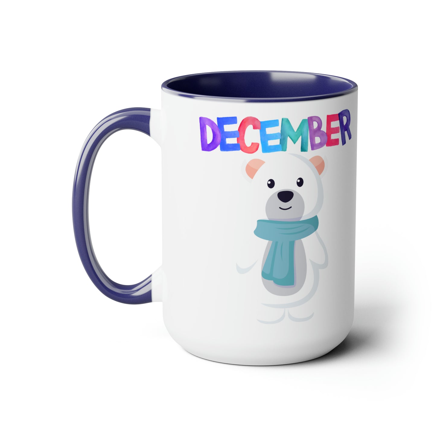 December Two-Tone Coffee Mugs, 15oz