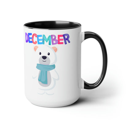 December Two-Tone Coffee Mugs, 15oz