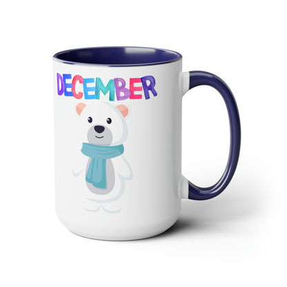 December Two-Tone Coffee Mugs, 15oz