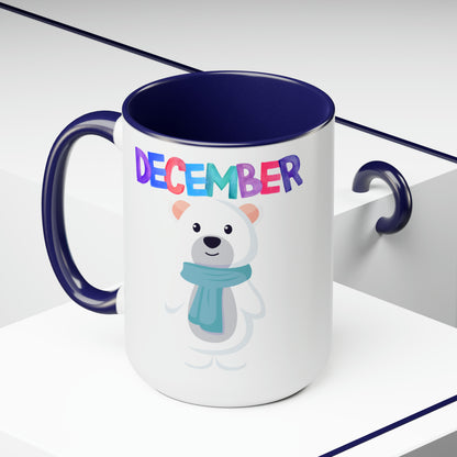 December Two-Tone Coffee Mugs, 15oz