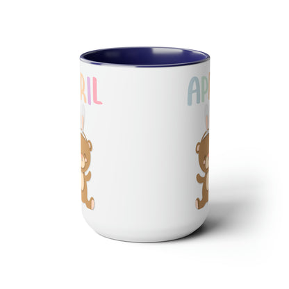 April Two-Tone Coffee Mugs, 15oz