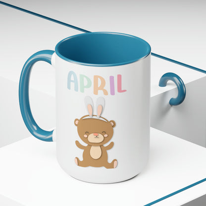 April Two-Tone Coffee Mugs, 15oz