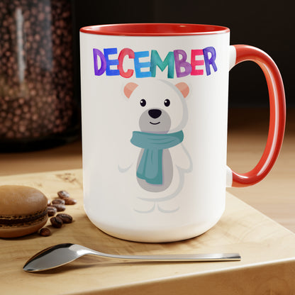 December Two-Tone Coffee Mugs, 15oz