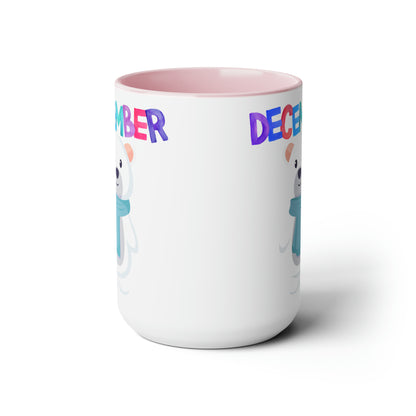 December Two-Tone Coffee Mugs, 15oz