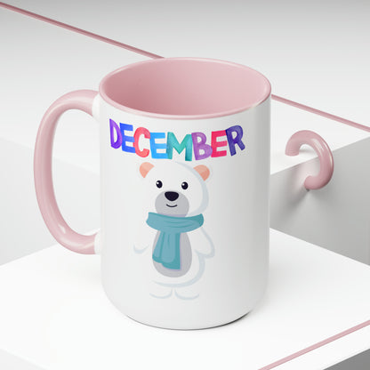 December Two-Tone Coffee Mugs, 15oz