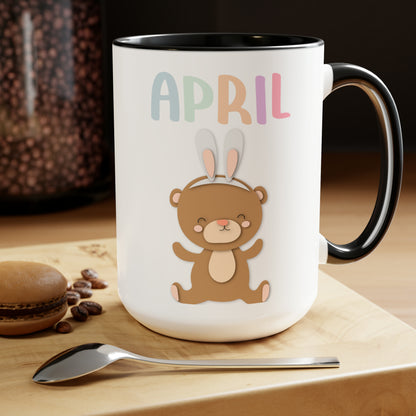 April Two-Tone Coffee Mugs, 15oz