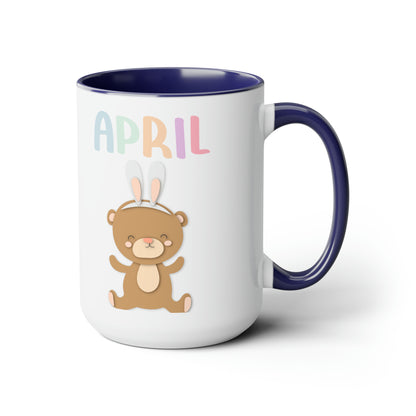 April Two-Tone Coffee Mugs, 15oz