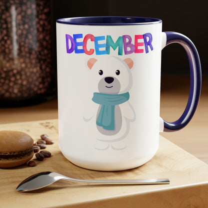 December Two-Tone Coffee Mugs, 15oz